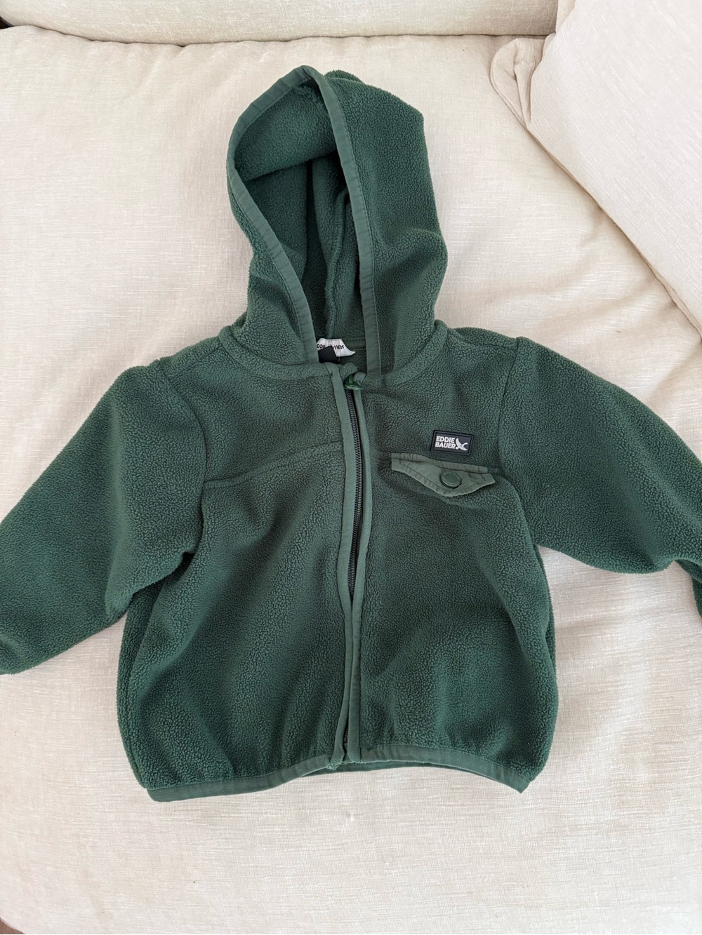 Eddie Bauer Dark Green Fleece Hooded Jacket